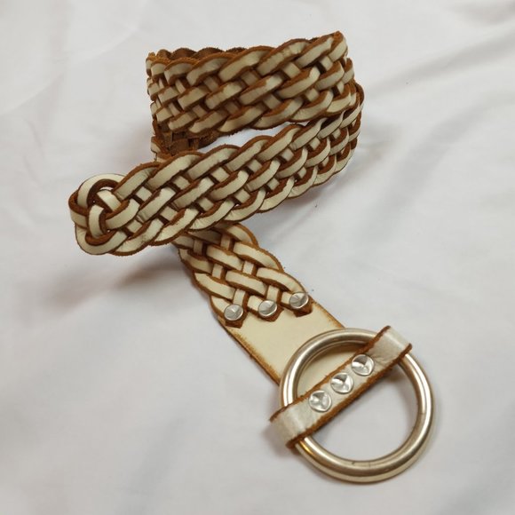 Vintage Lucky Brand Braided Weave Distressed Belt Size 26 - Picture 1 of 15